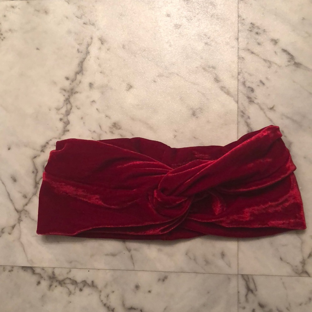 Velvet red twist turban